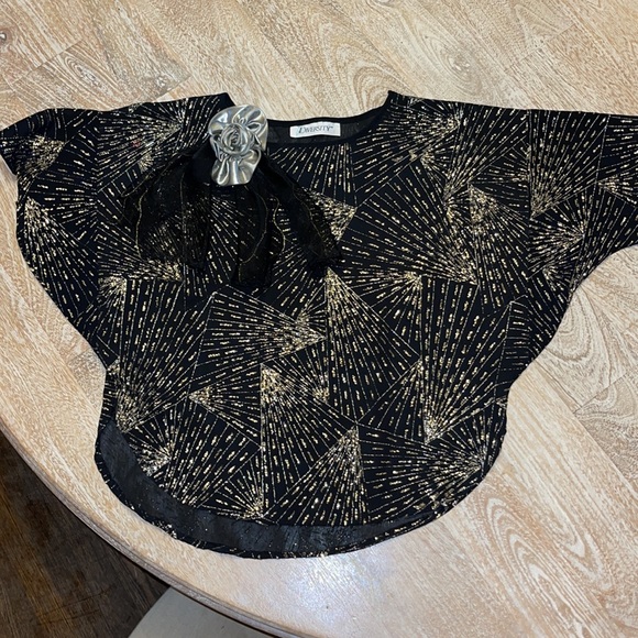 Vintage diversity black sheer glitter blouse lame 70s 80s - Picture 3 of 8
